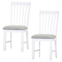 Laelia Dining Chair Set of 2 Solid Acacia Timber Wood Coastal Furniture - White