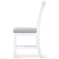 Laelia Dining Chair Set of 2 Solid Acacia Timber Wood Coastal Furniture - White