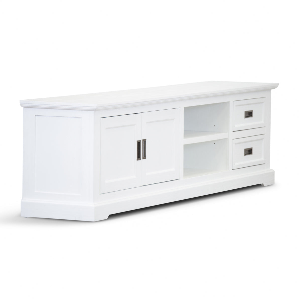 Laelia ETU Entertainment TV Unit 220cm 2 Door Solid Acacia Wood Coastal - White