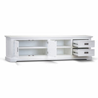 Laelia ETU Entertainment TV Unit 220cm 2 Door Solid Acacia Wood Coastal - White