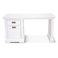 Laelia Study Computer Desk 150cm Office Executive Table Solid Acacia Wood -White