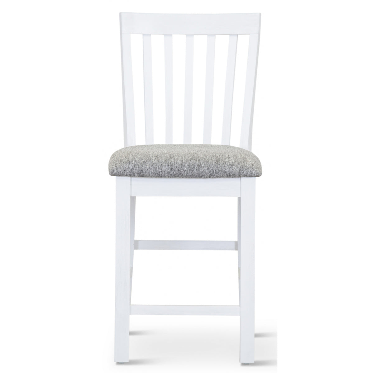 Laelia Tall Bar Chair Stool Set of 2 Solid Acacia Wood Coastal Furniture - White