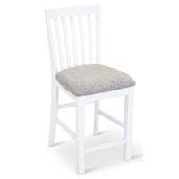 Laelia Tall Bar Chair Stool Set of 2 Solid Acacia Wood Coastal Furniture - White