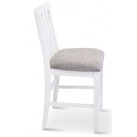 Laelia Tall Bar Chair Stool Set of 2 Solid Acacia Wood Coastal Furniture - White