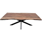 Lantana 9pc 240cm Dining Table 8 Black X-Back Chair Set Live Edge Acacia Wood