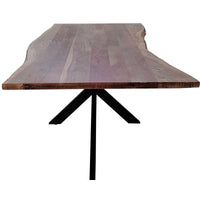 Lantana Dining Table 240cm Live Edge Solid Acacia Timber Wood Metal Leg -Natural