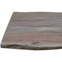 Lantana Dining Table 240cm Live Edge Solid Acacia Timber Wood Metal Leg -Natural