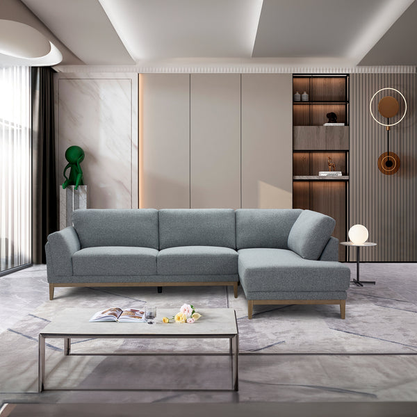 Laurie 3 Seater Fabric Sofa RHF Chaise Grey
