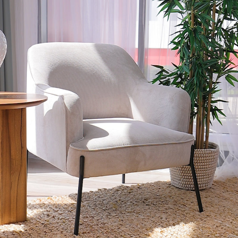 Leah Fabric Armchair Accent Chair Silver 