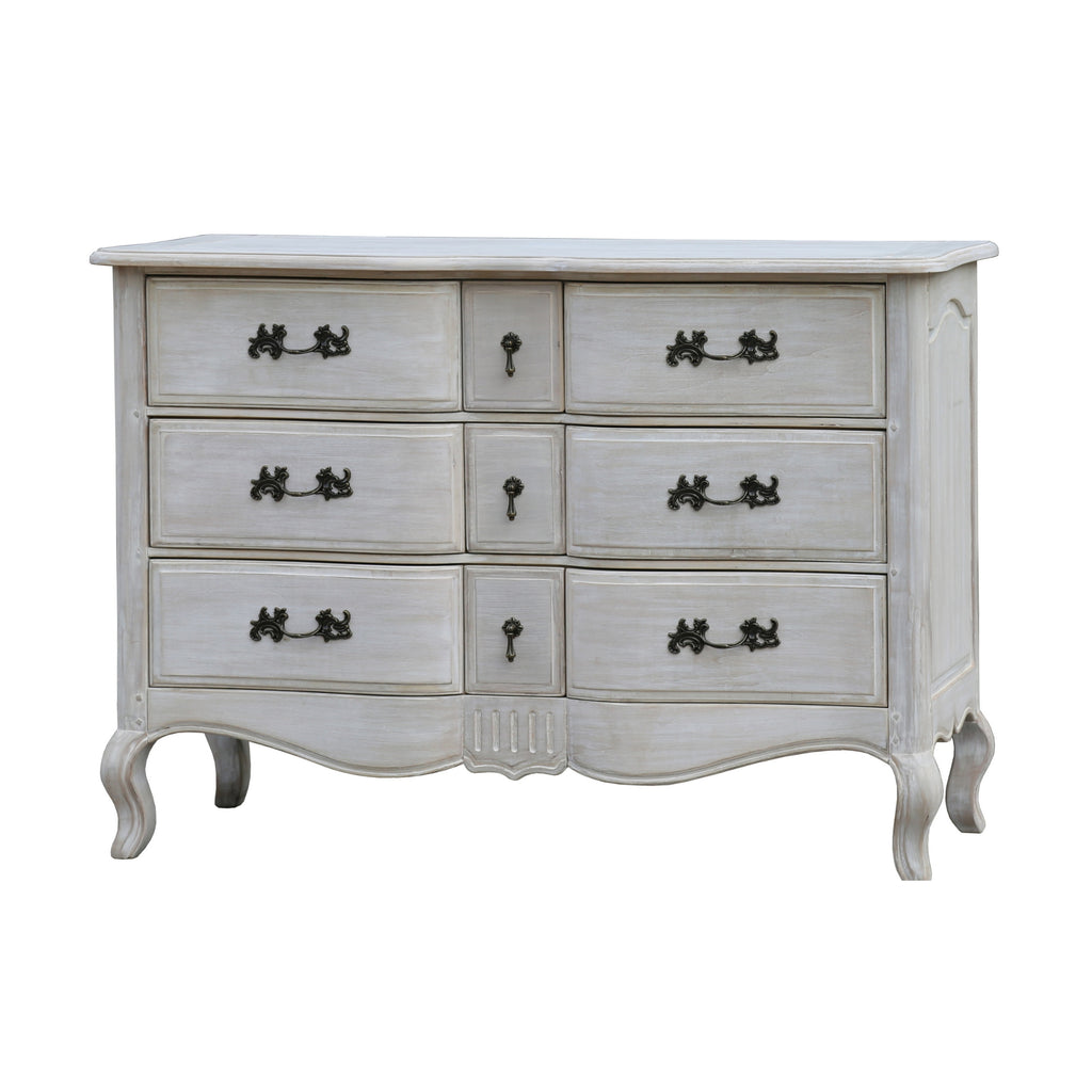 Leon Dresser Drawer Storage Cabinet Washed Grey