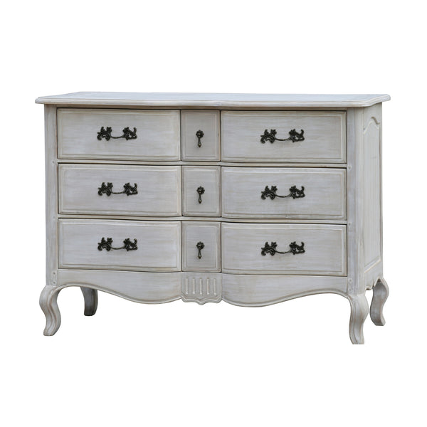 Leon Dresser Drawer Storage Cabinet Washed Grey