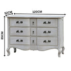 Leon Dresser Drawer Storage Cabinet Washed Grey