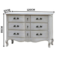 Leon Dresser Drawer Storage Cabinet Washed Grey