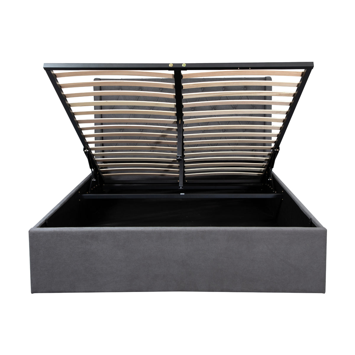 Leonora Bed Frame with Gas Lift Storage Charcoal Double 