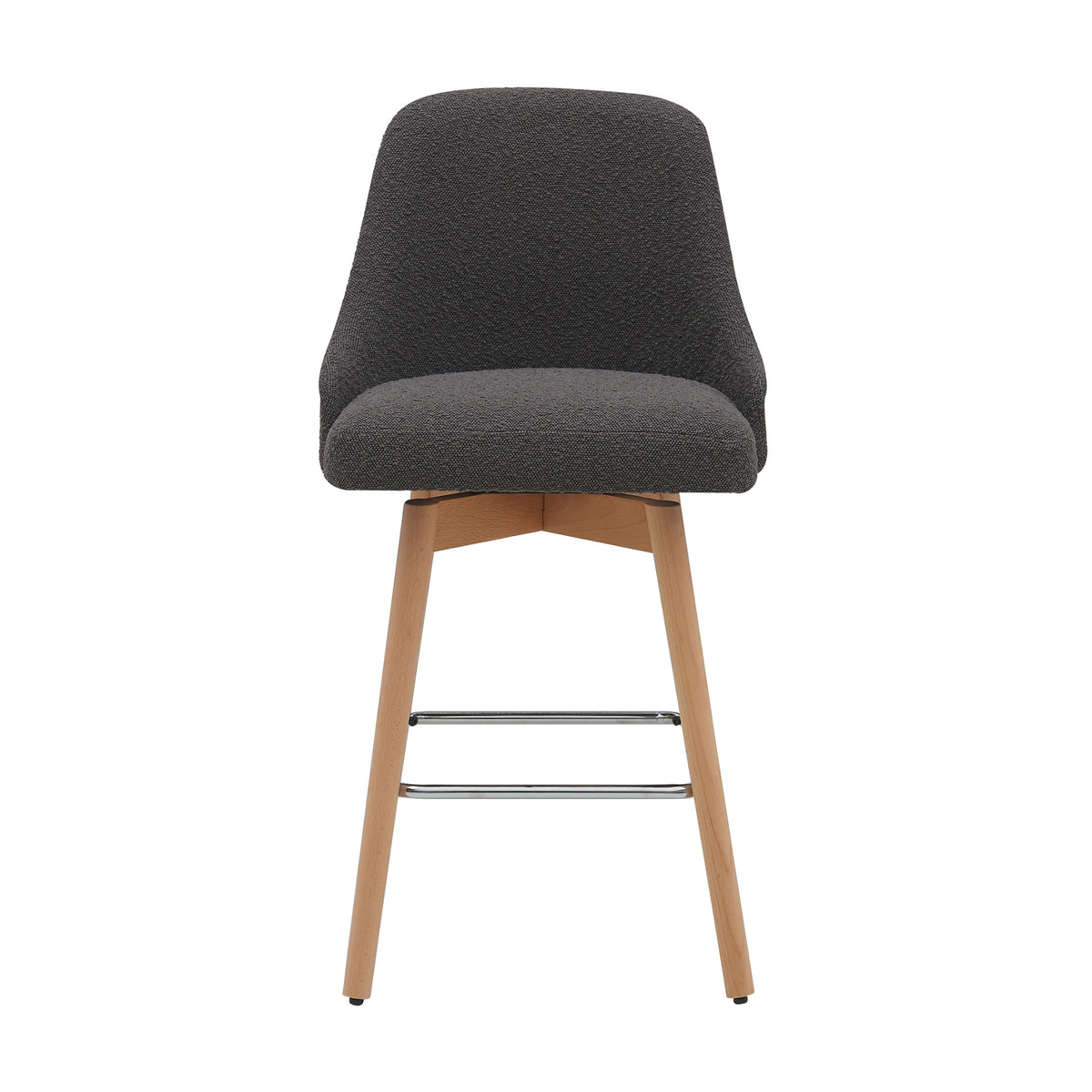 Letos 2pc Bar Stool Dining Chair Dark Grey