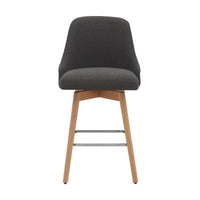 Letos 2pc Bar Stool Dining Chair Dark Grey