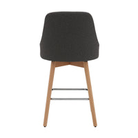 Letos 2pc Bar Stool Dining Chair Dark Grey