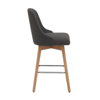 Letos 2pc Bar Stool Dining Chair Dark Grey