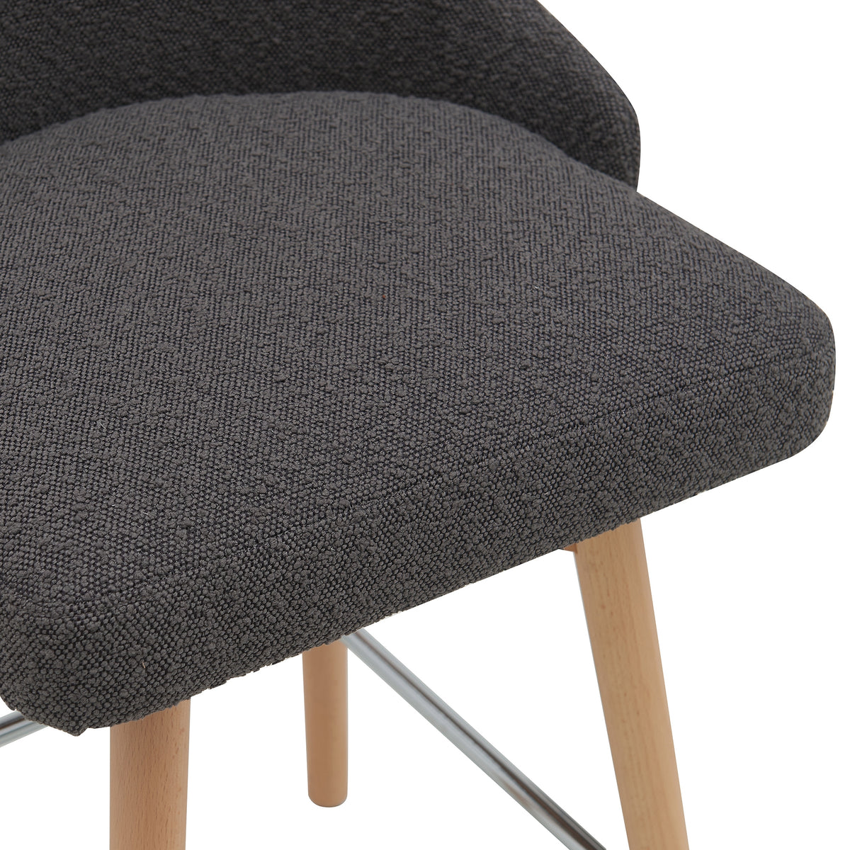 Letos 2pc Bar Stool Dining Chair Dark Grey