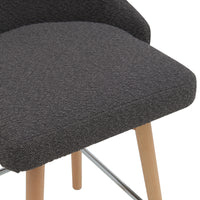 Letos 2pc Bar Stool Dining Chair Dark Grey