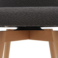 Letos 2pc Bar Stool Dining Chair Dark Grey