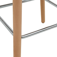 Letos 2pc Bar Stool Dining Chair Dark Grey