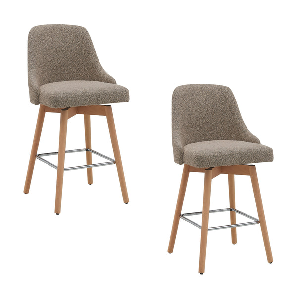 Letos 2pc Bar Stool Dining Chair Light Grey
