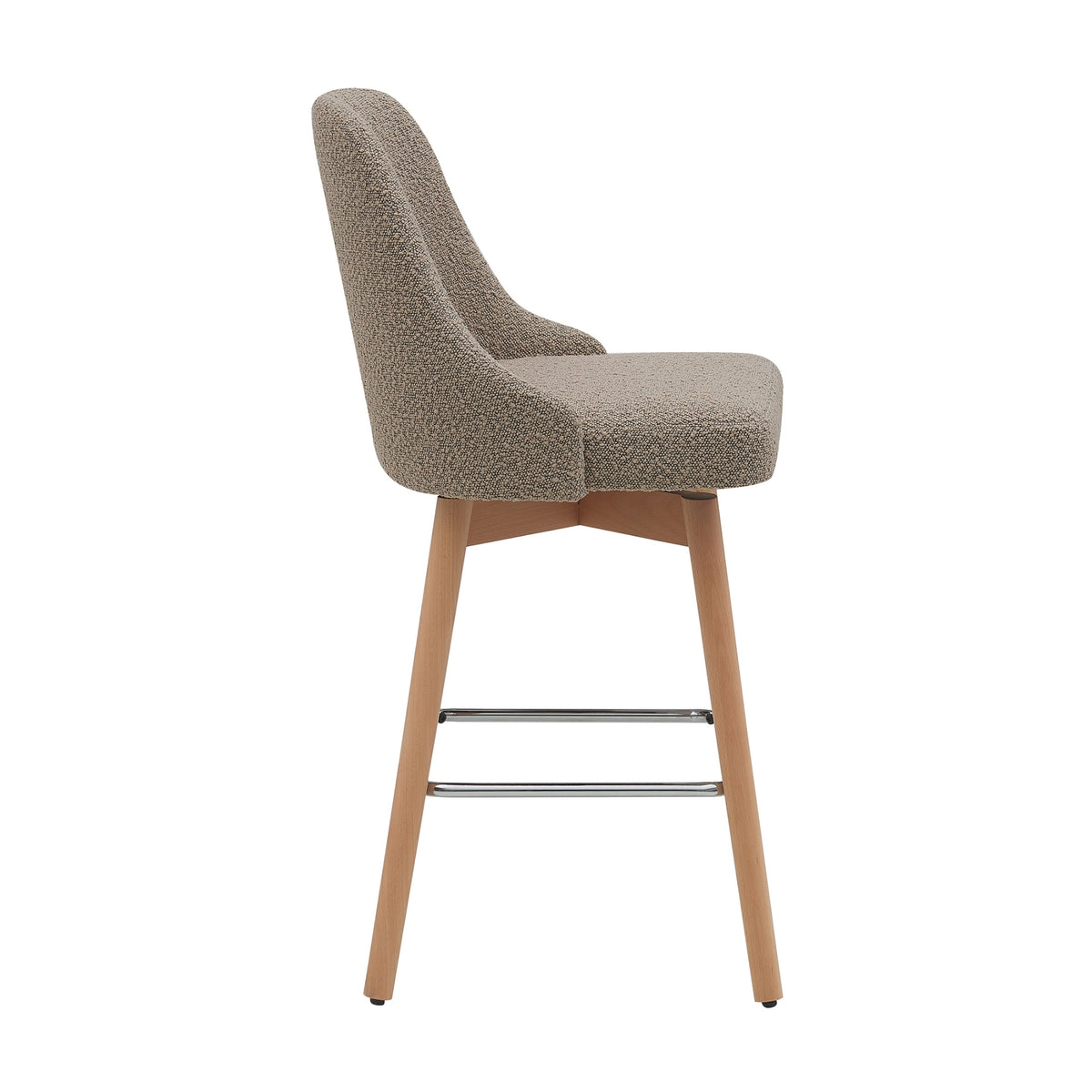 Letos 2pc Bar Stool Dining Chair Light Grey