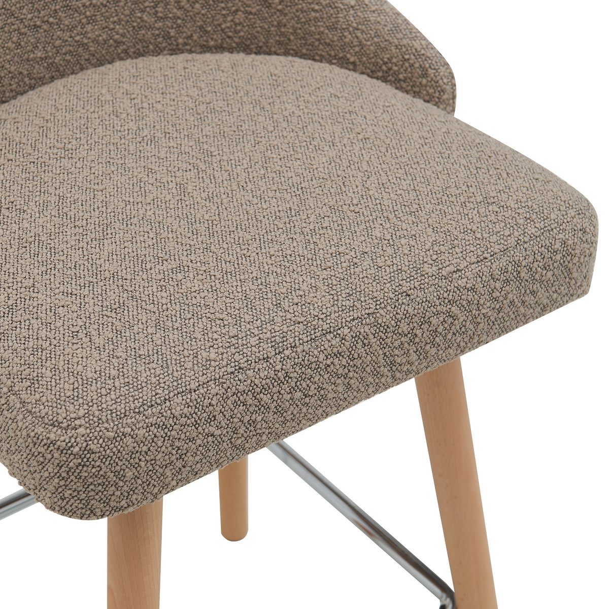 Letos 2pc Bar Stool Dining Chair Light Grey