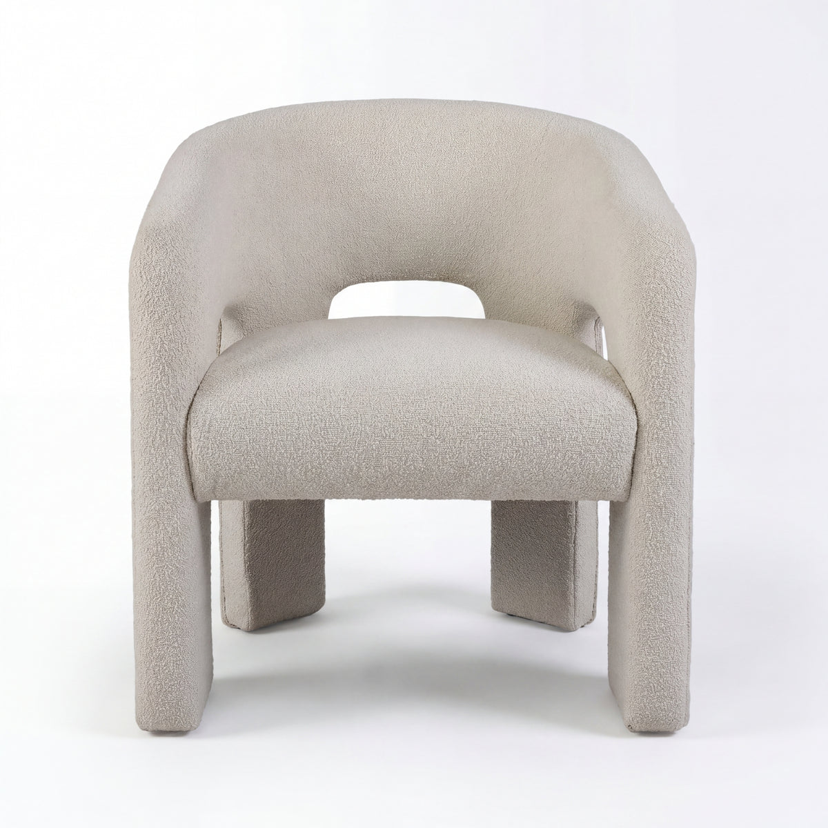 Leva Dining Chair Armchair Boucle Fabric White