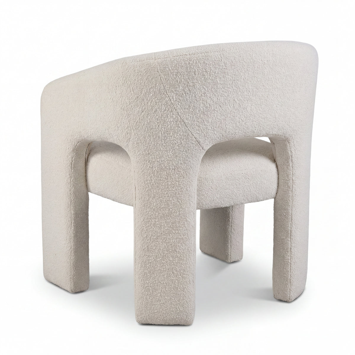 Leva Dining Chair Armchair Boucle Fabric White