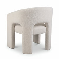 Leva Dining Chair Armchair Boucle Fabric White
