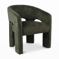 Leva Dining Chair Armchair Velvet Fabric Olive Green