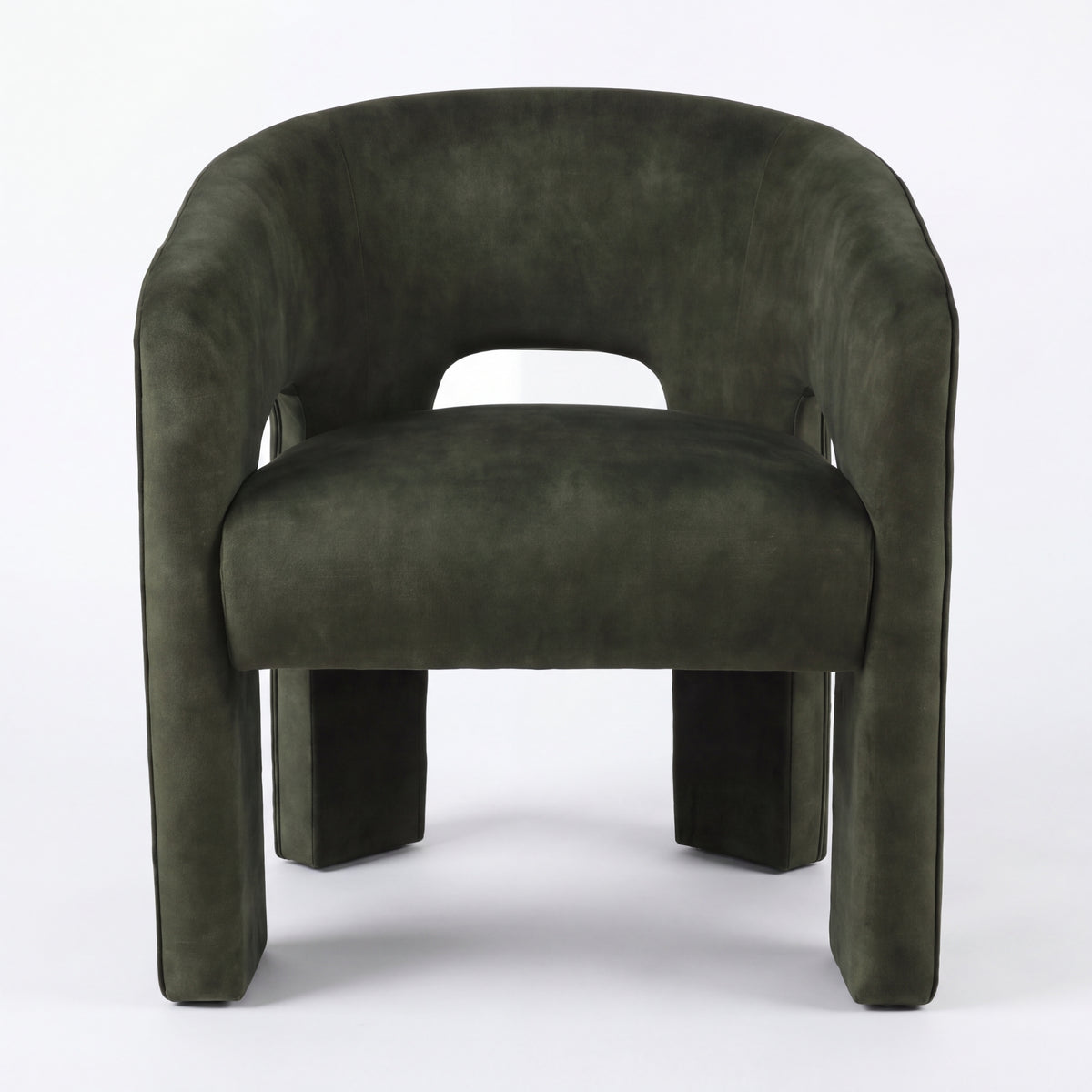 Leva Dining Chair Armchair Velvet Fabric Olive Green