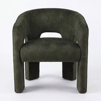 Leva Dining Chair Armchair Velvet Fabric Olive Green