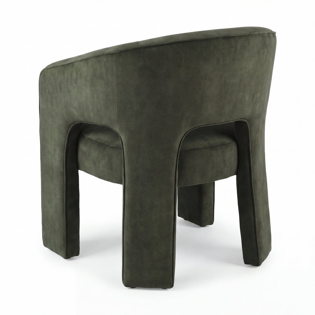 Leva Dining Chair Armchair Velvet Fabric Olive Green