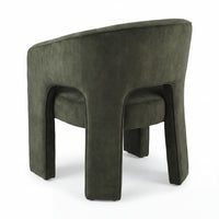 Leva Dining Chair Armchair Velvet Fabric Olive Green