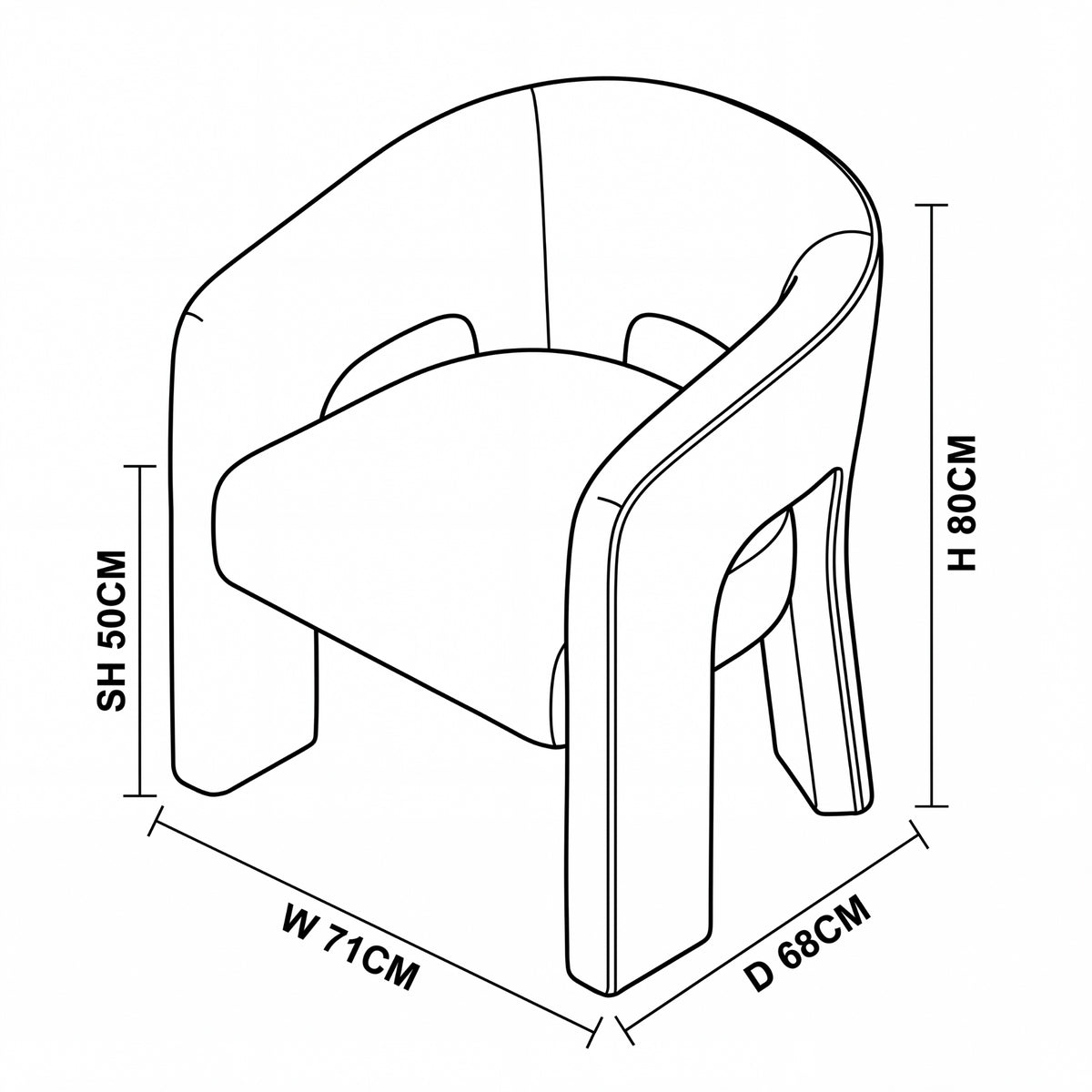 Leva Dining Chair Armchair Velvet Fabric Olive Green