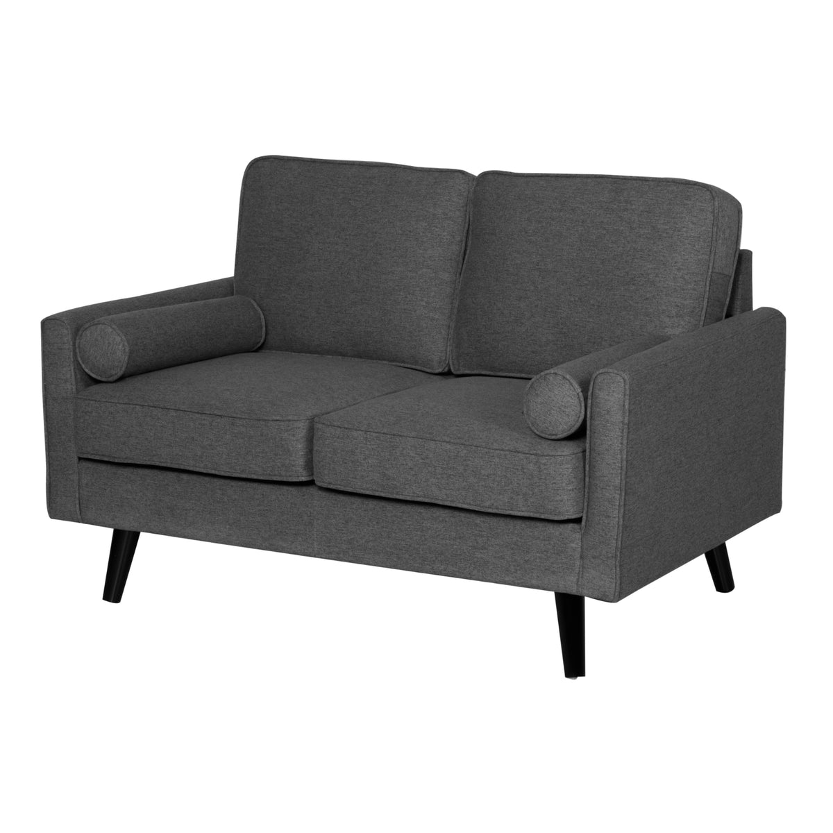 Lexi Fabric Sofa Couch 2 Seater Dark Grey