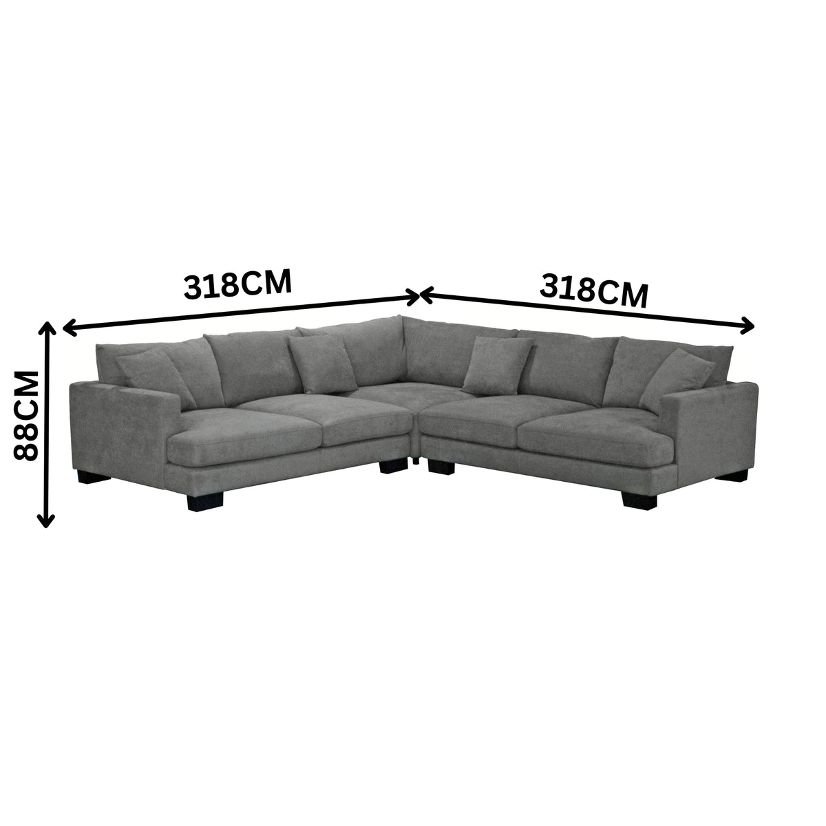 Lilibet 4 Seater Fabric Corner Modular Sofa Lounge Light Grey