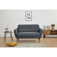 Lilliana Fabric Sofa 2 Seater Dark Grey