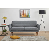 Lilliana Fabric Sofa 3 Seater Light Grey