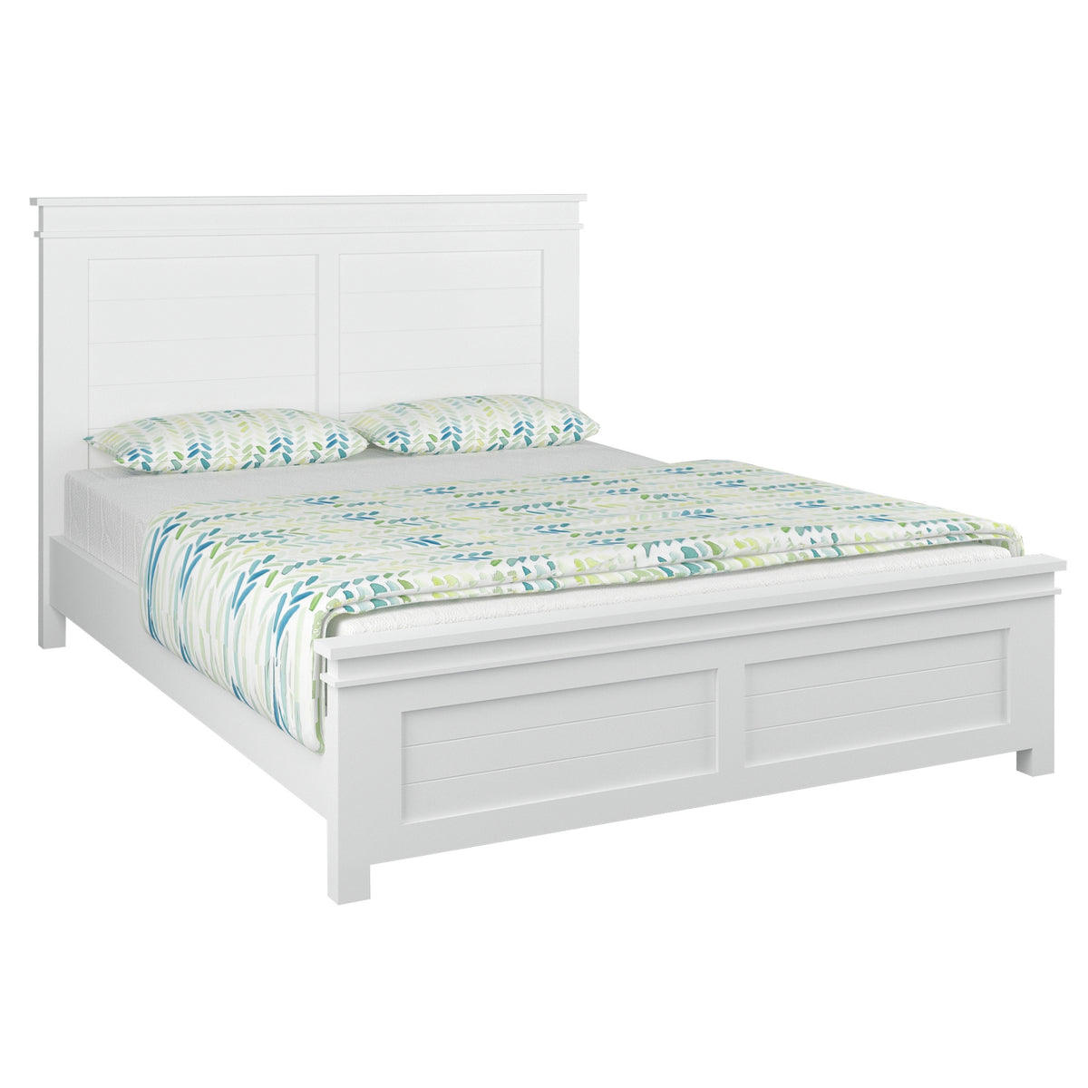 Lily Bed Frame King Size Timber Mattress Base With Storage Drawers - White