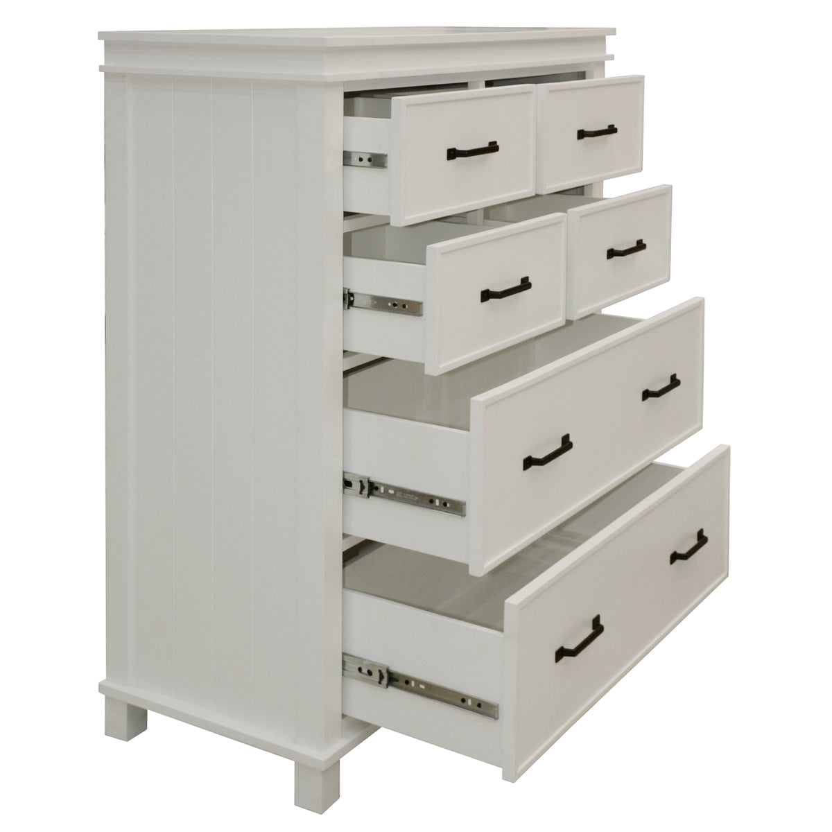 Lily Tallboy 6 Chest of Drawers Solid Pine Wood Bed Storage Cabinet - White