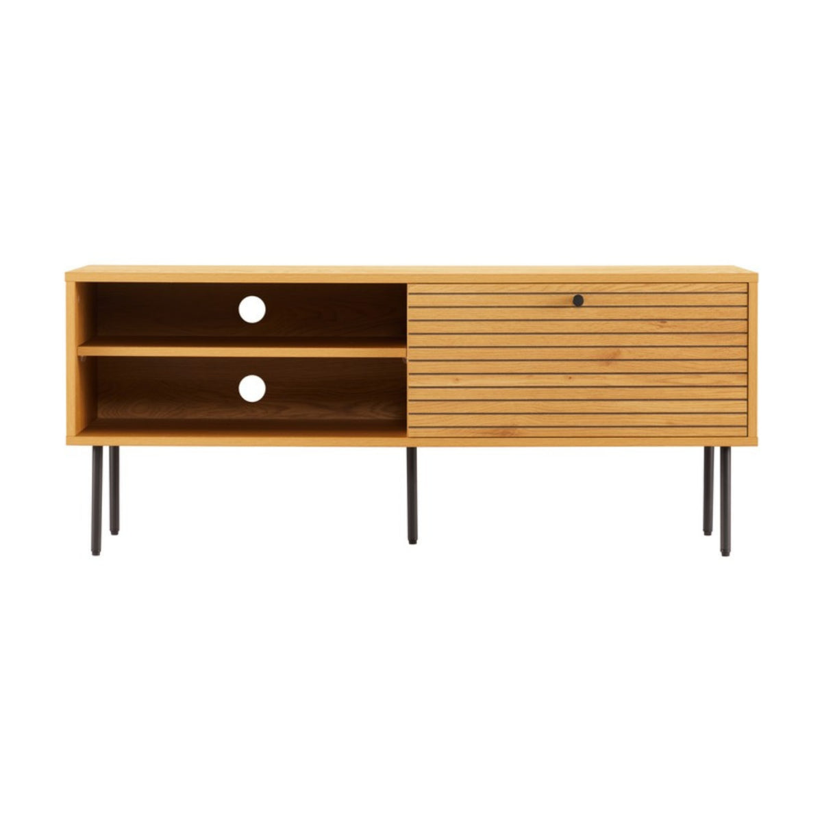 Line 120cm ETU Entertainment TV Unit Oak, front view on a white background