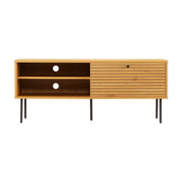Line 120cm ETU Entertainment TV Unit Oak, front view on a white background