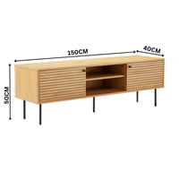 Line 150cm ETU Entertainment TV Unit Oak — dimensions diagram