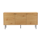 Line 150cm Sideboard Buffet Table Oak and Black, front view on a white background