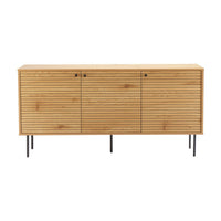 Line 150cm Sideboard Buffet Table Oak and Black, front view on a white background