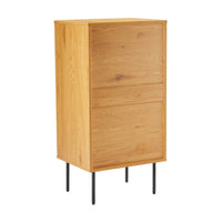 Line 50cm Tallboy Chest of 5 Drawers Oak and Black, rear view